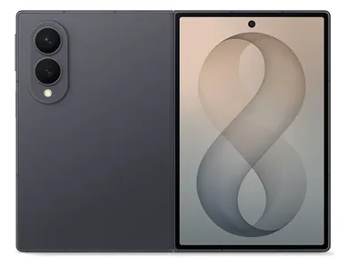 Galaxy Z Fold 8, aufgeklappt von hinten und vorne